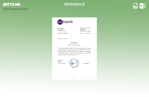 Модерен стил референтен шаблон Estonia Inbank
